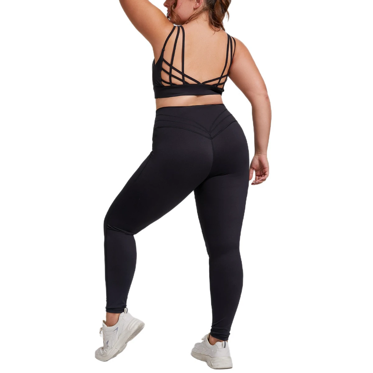 Custom Plus Size 2 Piece Yoga Gym Fitness Sets Women Sport Clothing Bra Top Fitness High Waist Legging Tracksuits Outfits Set