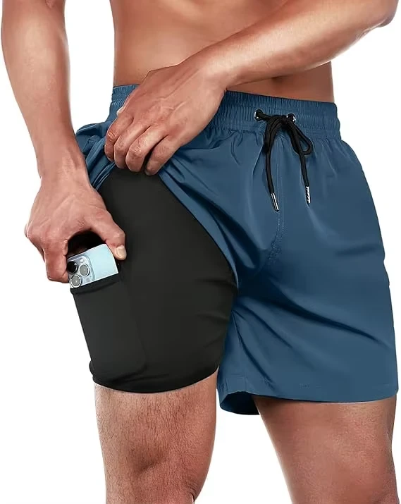 Men's Casual Mid Waist Quick Dry Waterproof Board Shorts Swim Trunks Plus Size Printed Pattern Made Polyester Spandex for Beach