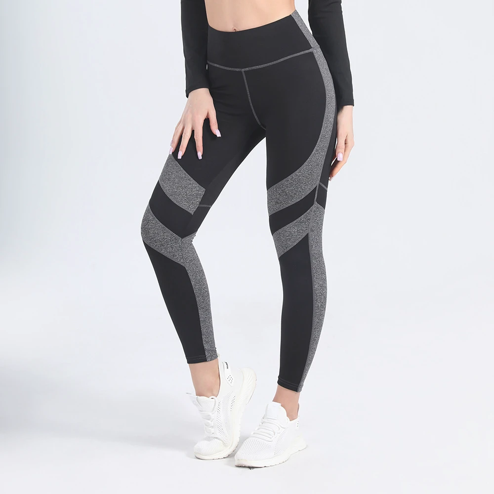 Color Block Yoga Pants for Women High Waist Patchwork Breathable Fitness Outdoor Plus Size Sports Leggings Breathable Patchwork