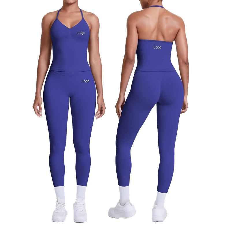 7 FC OEM ODM Gym Set Women Customised Seamless Yoga Set Workout Clothing Two Piece Leggings And Top Set For Women