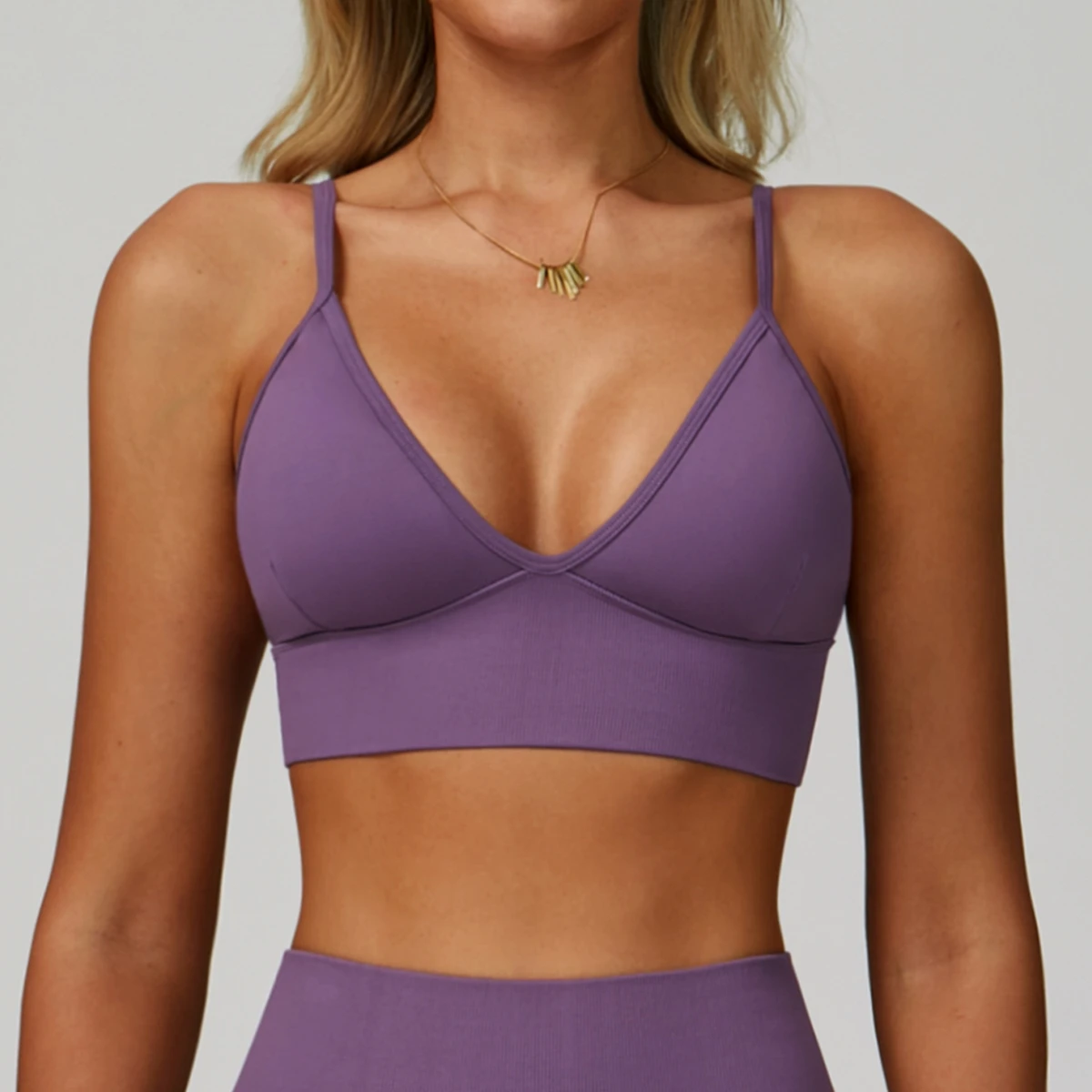 High Support Double Shoulder Strap Seamless Yoga Bra Beautiful Back Quick-Dry Sports Top Outdoor Running