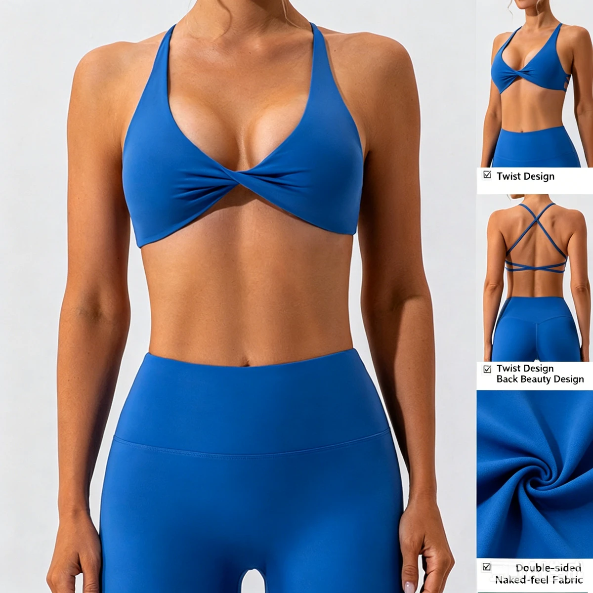 Factory Price Women's Spandex/Nylon Lightweight Seamless Yoga Bra Breathable Gym Fitness Crop Top Skinny Fit Crew Neck With LOGO