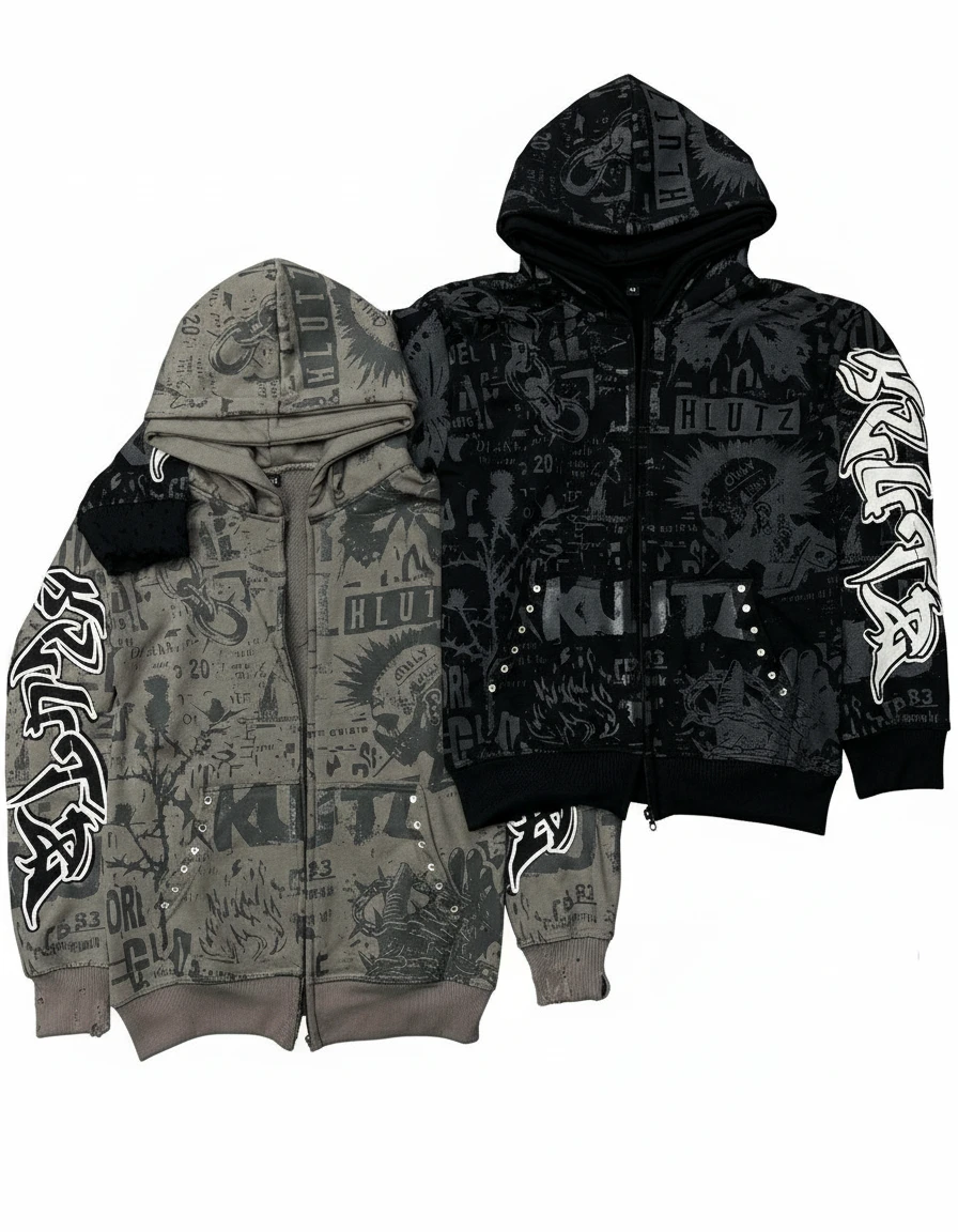 Custom All Over Print Jogger Sweatsuit Streetwear 400 Gsm 2 Piece Set Designer 100% Cotton Tech Fleece comfortable &breathable