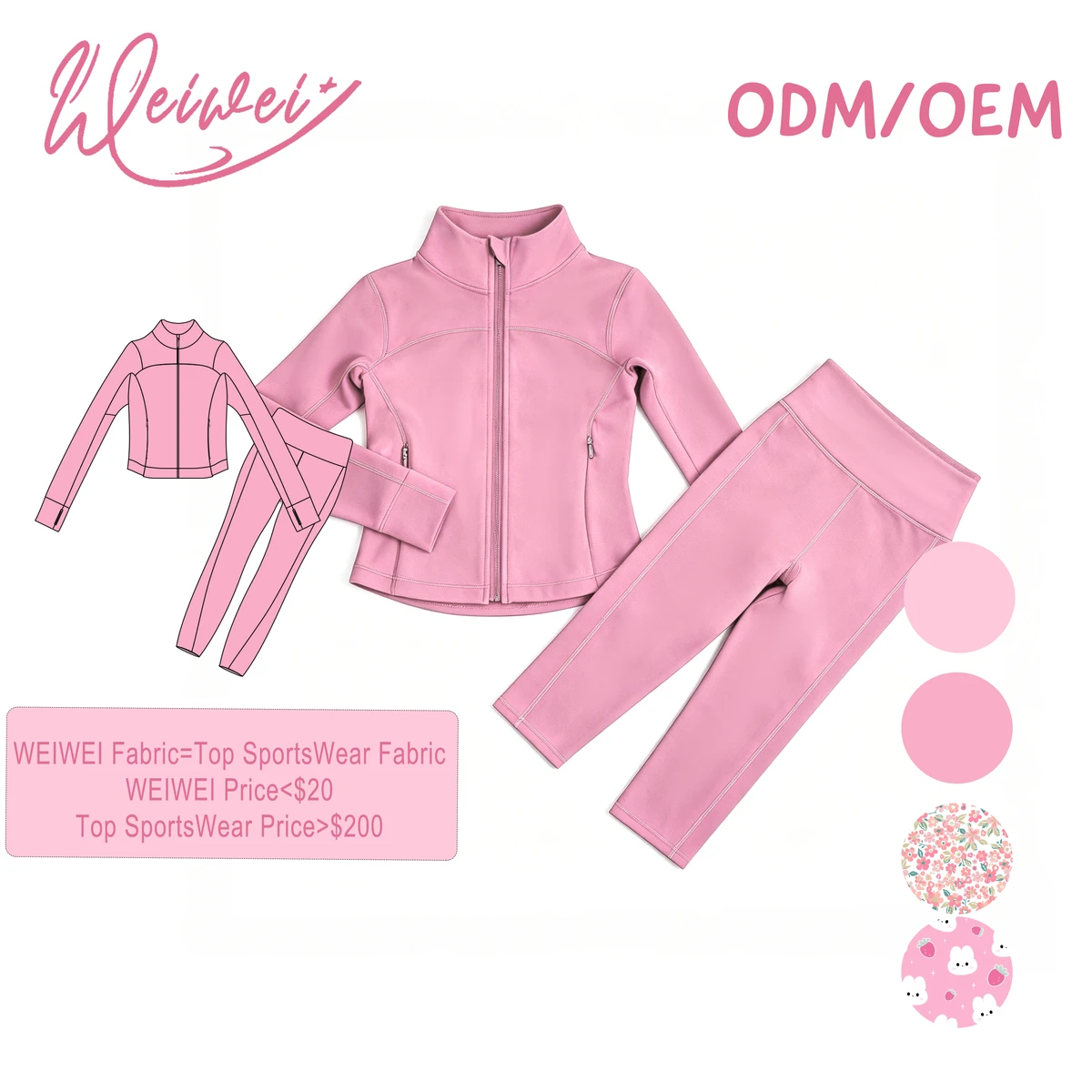 WEIWEI Children's Yoga Outfit Cross High Waisted Leggings Girls Set Naked Feel Buttery Soft for School PE Gym Dance Wear
