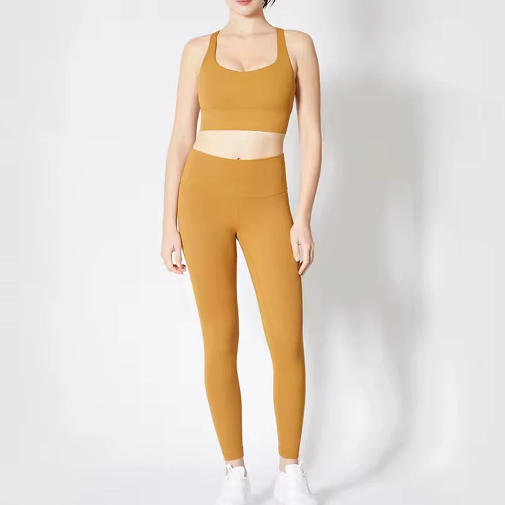 Top Trending Women's Yoga Sets Plaid Pattern Breathable Quick Dry Lightweight 2-Piece Gym Wear for Fitness