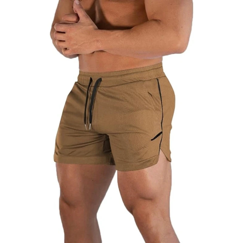 Men's Gym Fitness Shorts Elastic Waist Drawstring Stretchy Lightweight Shorts for Men Split Hem Plus Size Custom Men's Shorts