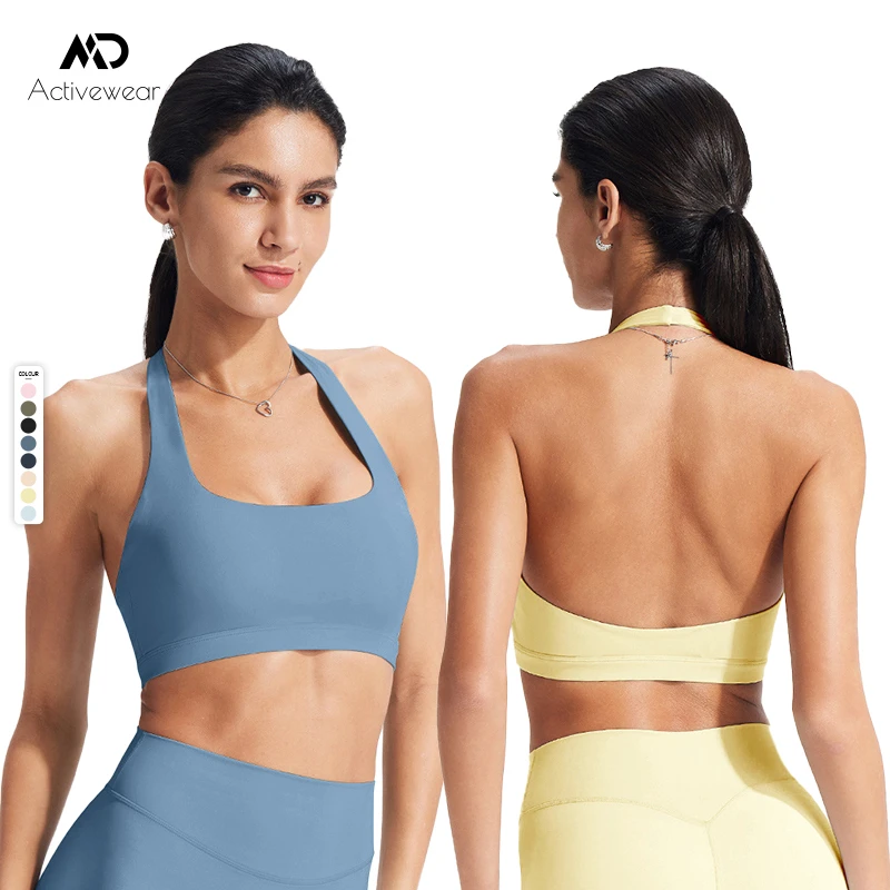 High Quality Medium Support Breathable Sport Bra Fitness Running Yoga Bra Sports Vest with Chest Pads