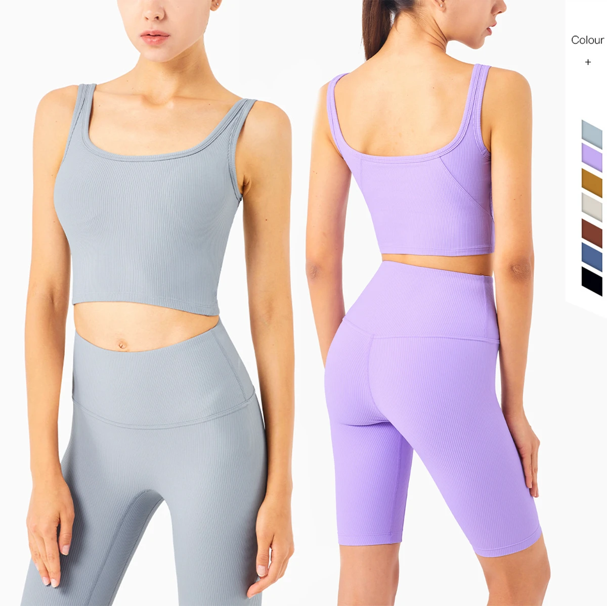 Women Skin-friendly Sports Vest Naked Feeling Padded Yoga Tops Wholesale