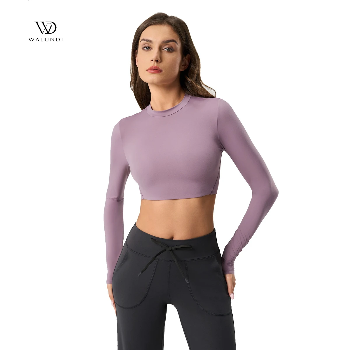 Yoga Tops Wholesale Women's Three-dimensional Slimming Tall Elastic Yoga Tops Breathable Skin-friendly Long Sleeve Yoga Tops
