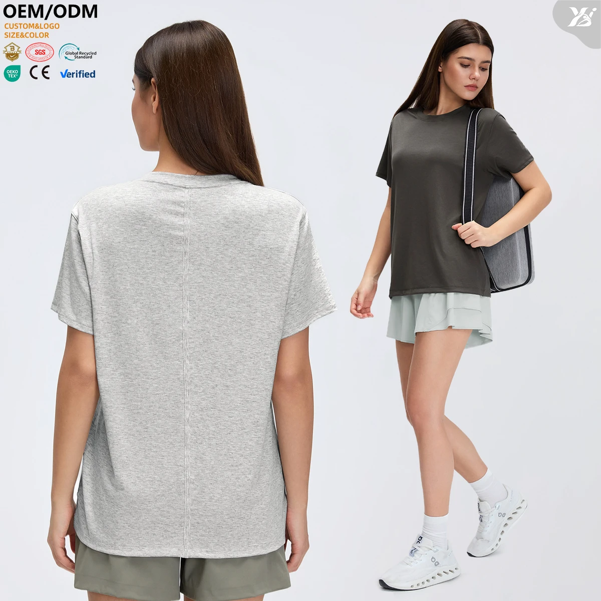 XW-D26088 Breathable Tshirt Fitness Activewear Gym Clothing Workout Outfit Exercise Short Sleeve Yoga Women's Sports Top