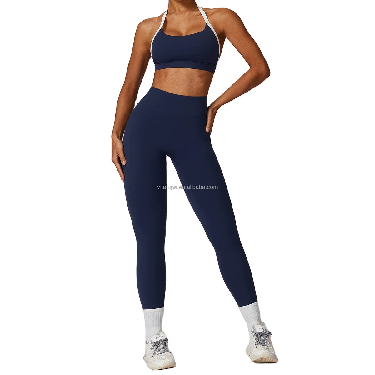 Women 2 Piece Gym Workout Halter Bra Slim Fit Sport Legging for Women Soft Women Yoga Set
