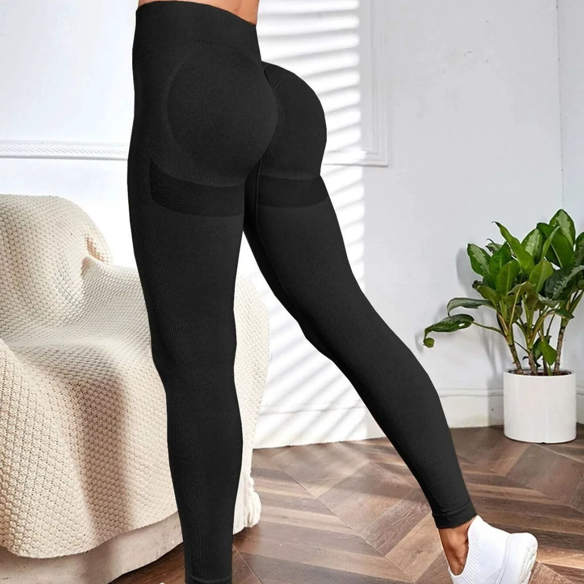 Summer Fitness Gym Solid Color Push up Yoga Leggins Hip Fitness Pants Belly Tight Leggings