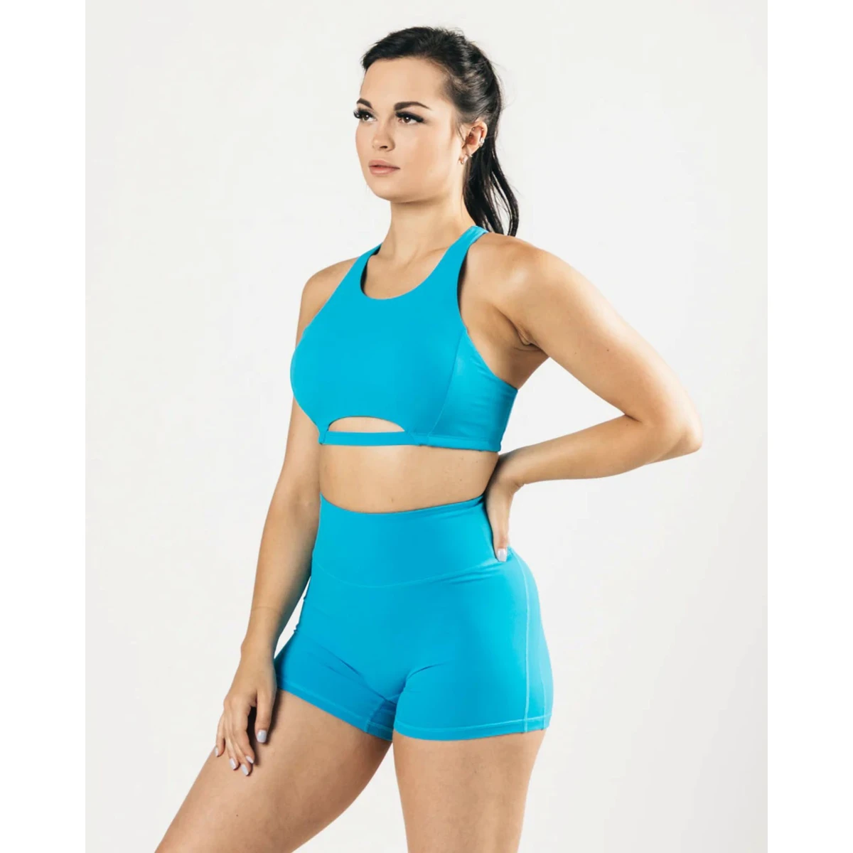 Lightweight Comfortable Breathable Quick Dry Sweat-Wicking Four-Way Stretch Shockproof Front Logo High Elastic Medium Sports Bra