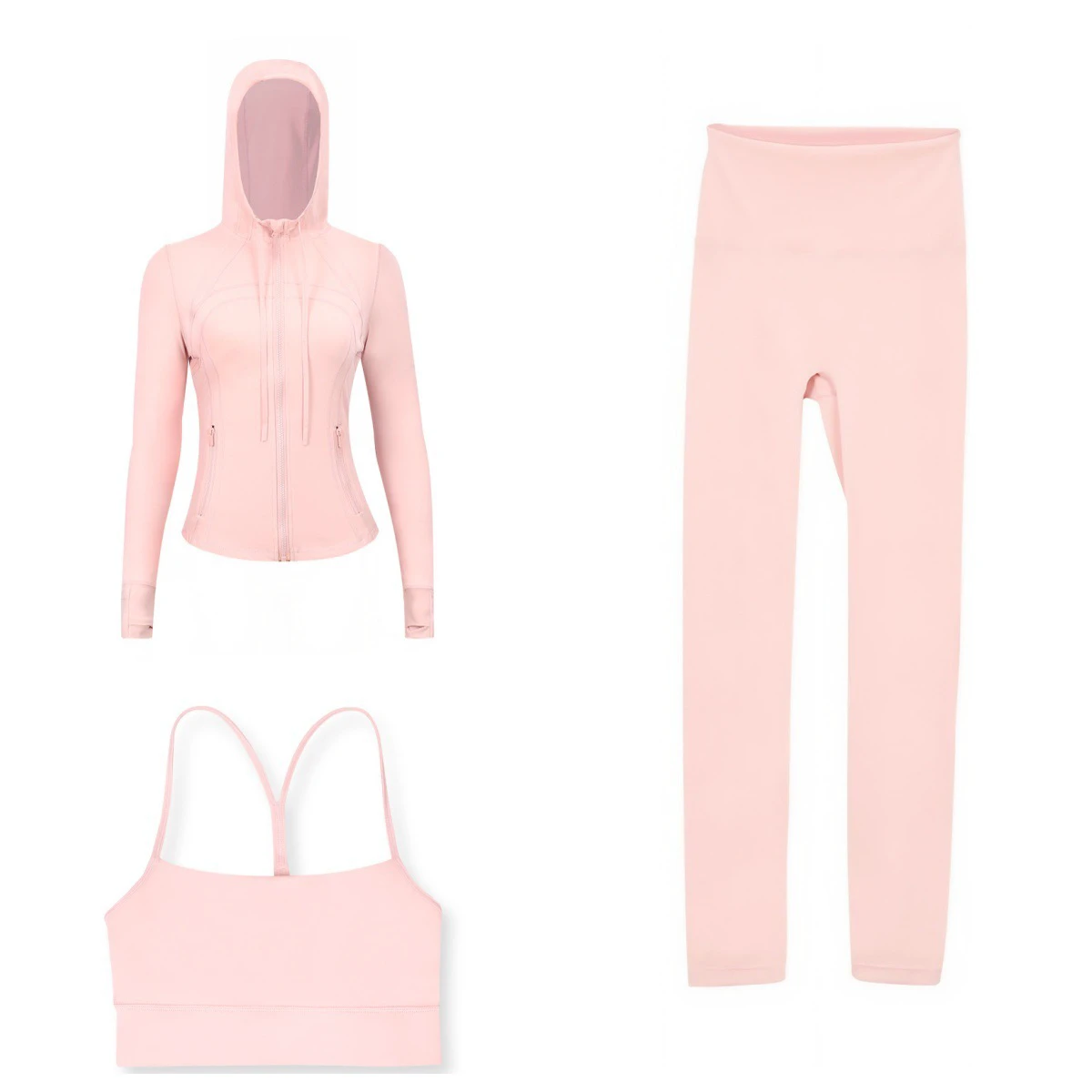 New Zipper Leggings Fitness Yoga Clothes Set LULU High Strength Workout Wear Women Gym 3 Piece Set Yoga Sports Jumpsuit