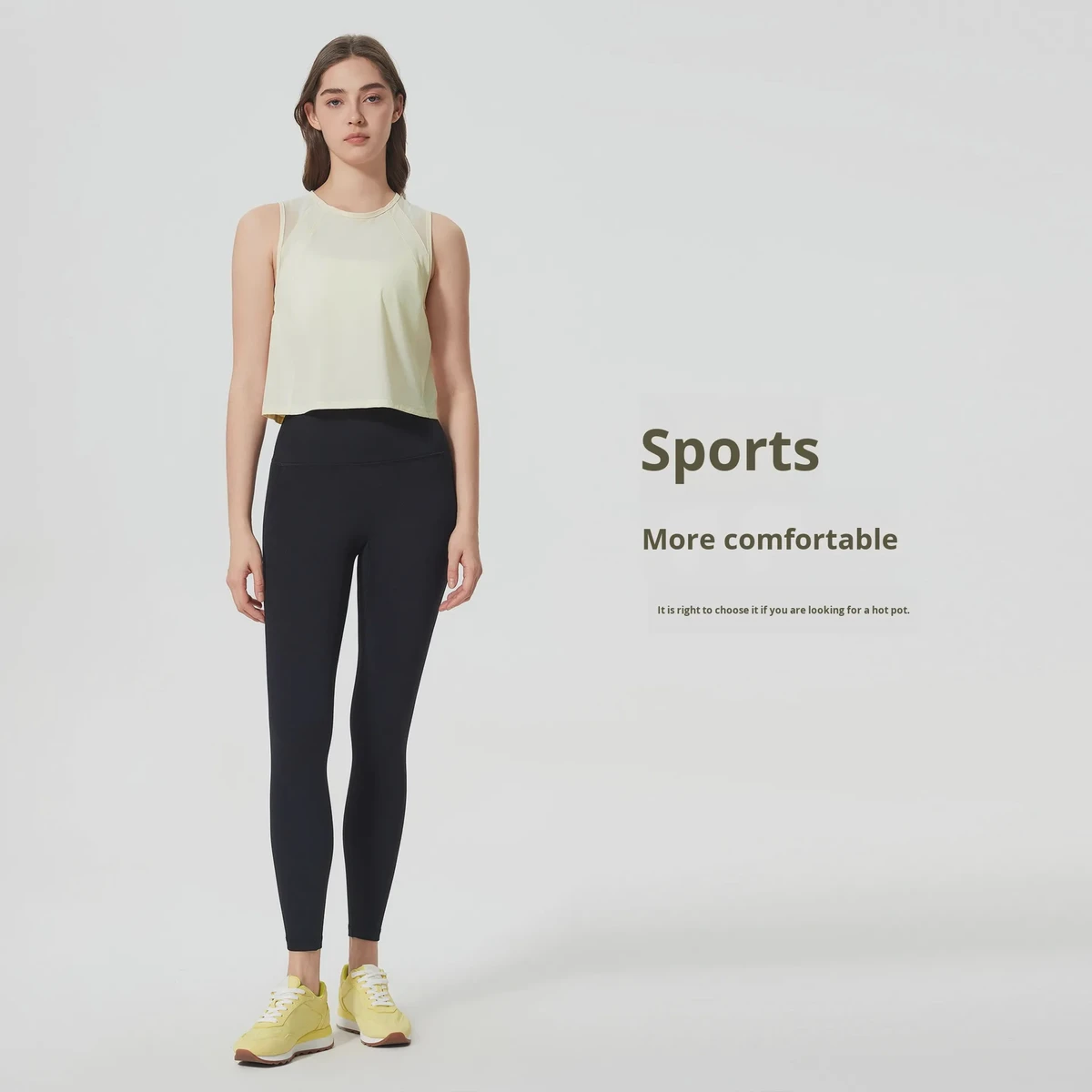 Cross-Border Sleeveless Crew Neck Vest Quick-Drying Breathable Sweat-Wicking Midriff-Baring Short Yoga Wear Sexy Solid