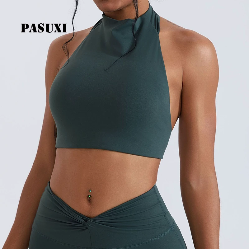 PASUXI OEM Women Seamless Yoga Tank Top Built in Bra Quick Dry Breathable Four Way Stretch Crop Activewear Workout Fitness Wear