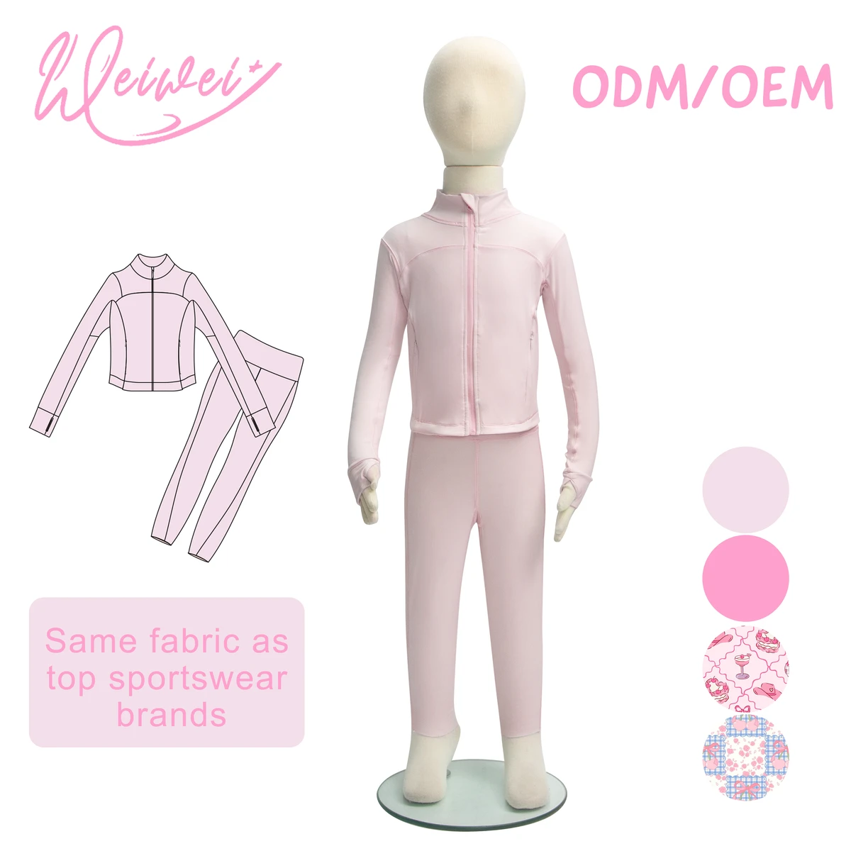 WeiWei Custom Nylon Spandex Girls Yoga 2-piece Set Low MOQ Private Label Gym CPC Certified Buttery Soft Naked Feel For Wear