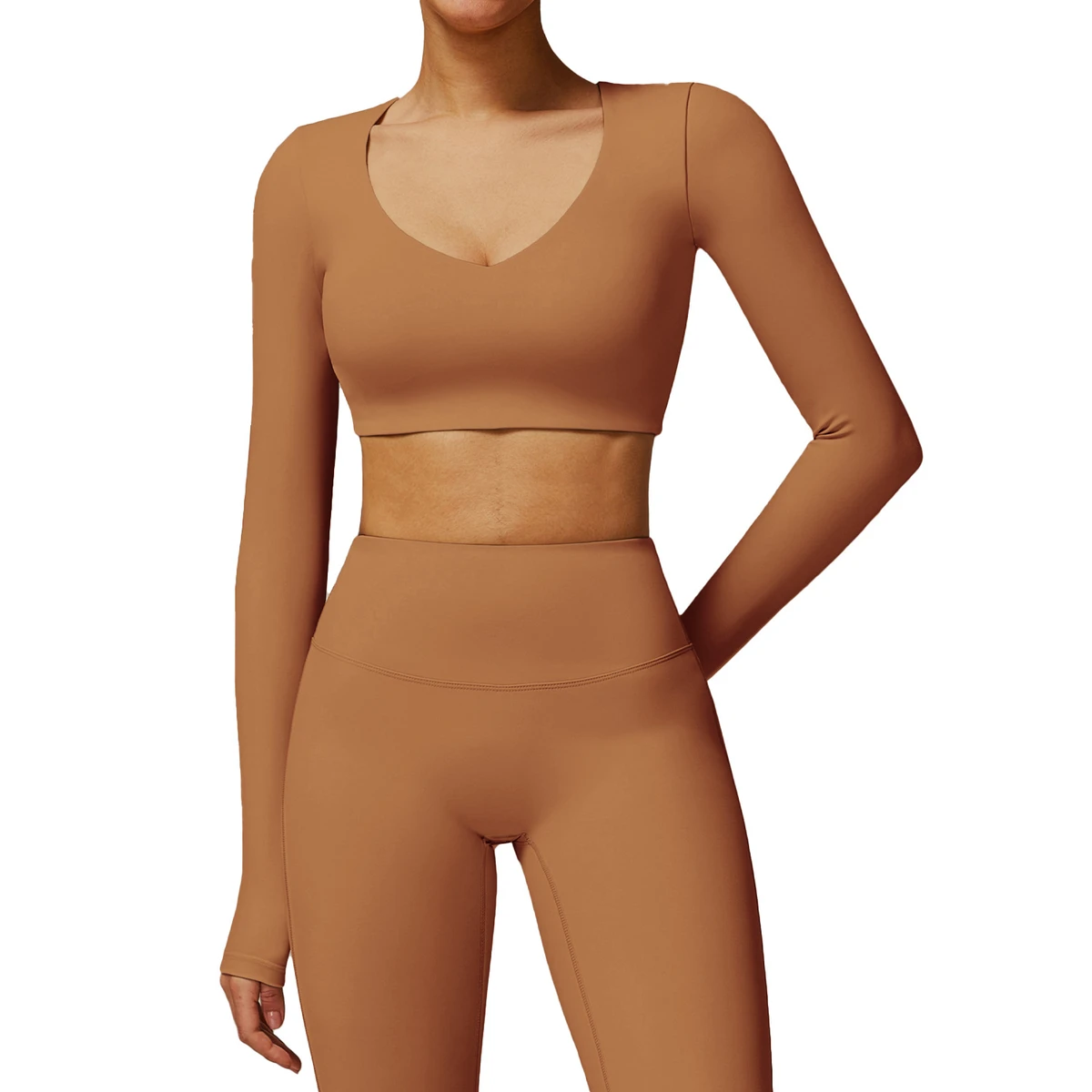 Newest Quality Fabric Womens Custom Logo Athletic Sports Full Sleeve Tracksuit Suits Bra Yoga Top Gym Clothes for Women
