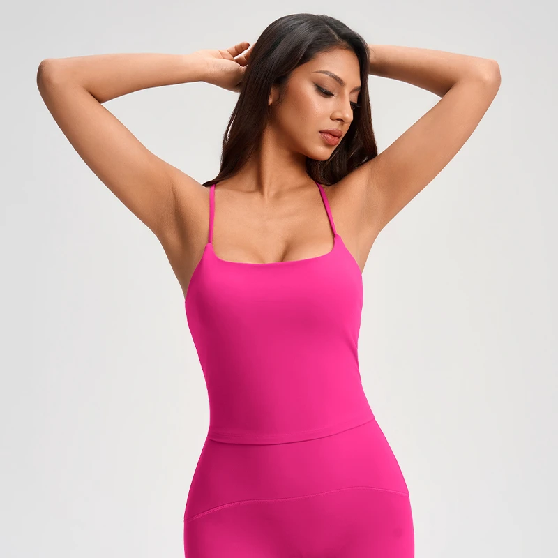 Womens Crisscross Back Yoga Crop Top Seamless Breathable High Stretch Sleeveless Gym Workout Quick Dry Moisture Wicking Tank