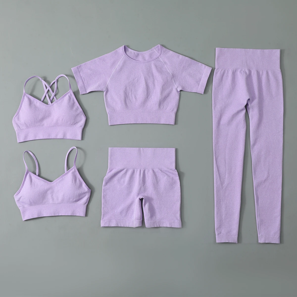 Women's Seamless Yoga Sets High Waist Hip Lifting Pants With Long Sleeved Sports Bra Apparel Gym Fitness Sets