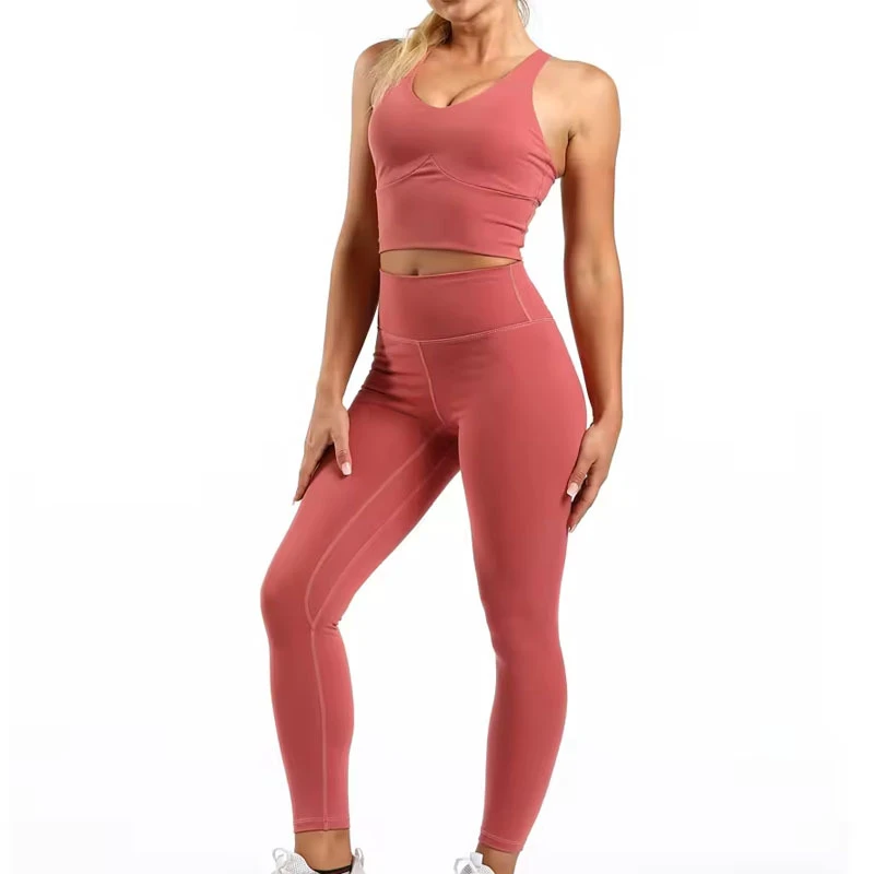 High-Waist Seamless Yoga Set Soft Quick Dry Athleisure bra and legging trending two-piece for fitness wear women yoga set