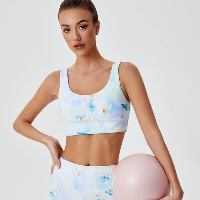 High Waist Hip Lifting Solid Color 2 Piece Outfit Yoga Pants Sports Vest Women Fitness Sports