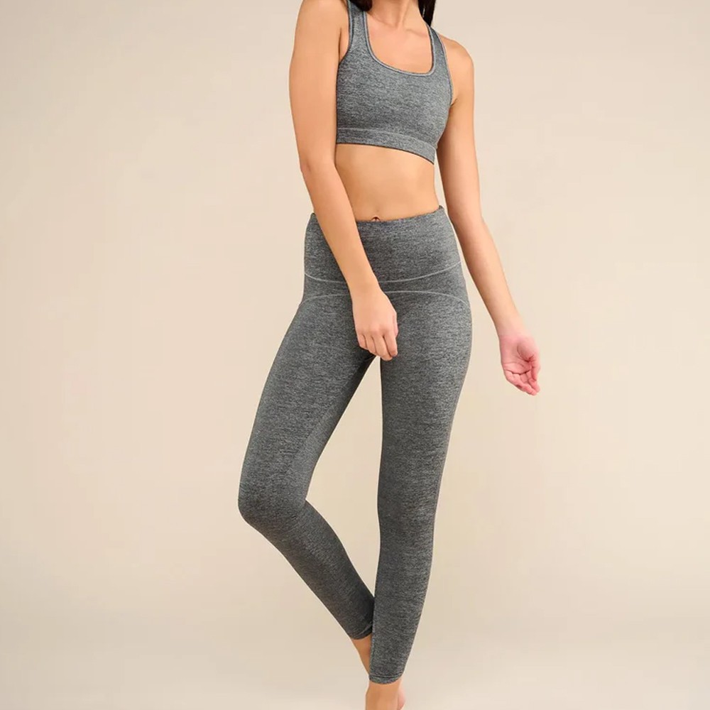 Breathable Eco-Friendly Solid Spandex/Nylon High Yoga Pants Full Length Quick Dry Elastic Waist Custom for Ladies