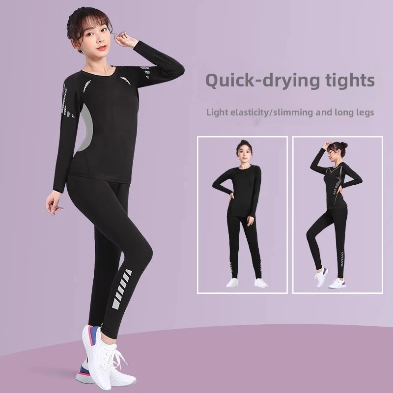 2025 Women's Quick-Dry Yoga Sports Fitness Sets Long Sleeve Top Quick-Dry Training Leggings for Running Gymnastics Other Sports