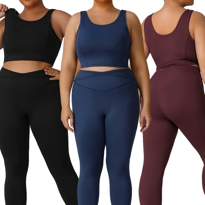 P02504-1 Plus Size High for Impact Sports Bra Removable Pads Eco-Friendly Yoga Running Gym Workout Bra for Women