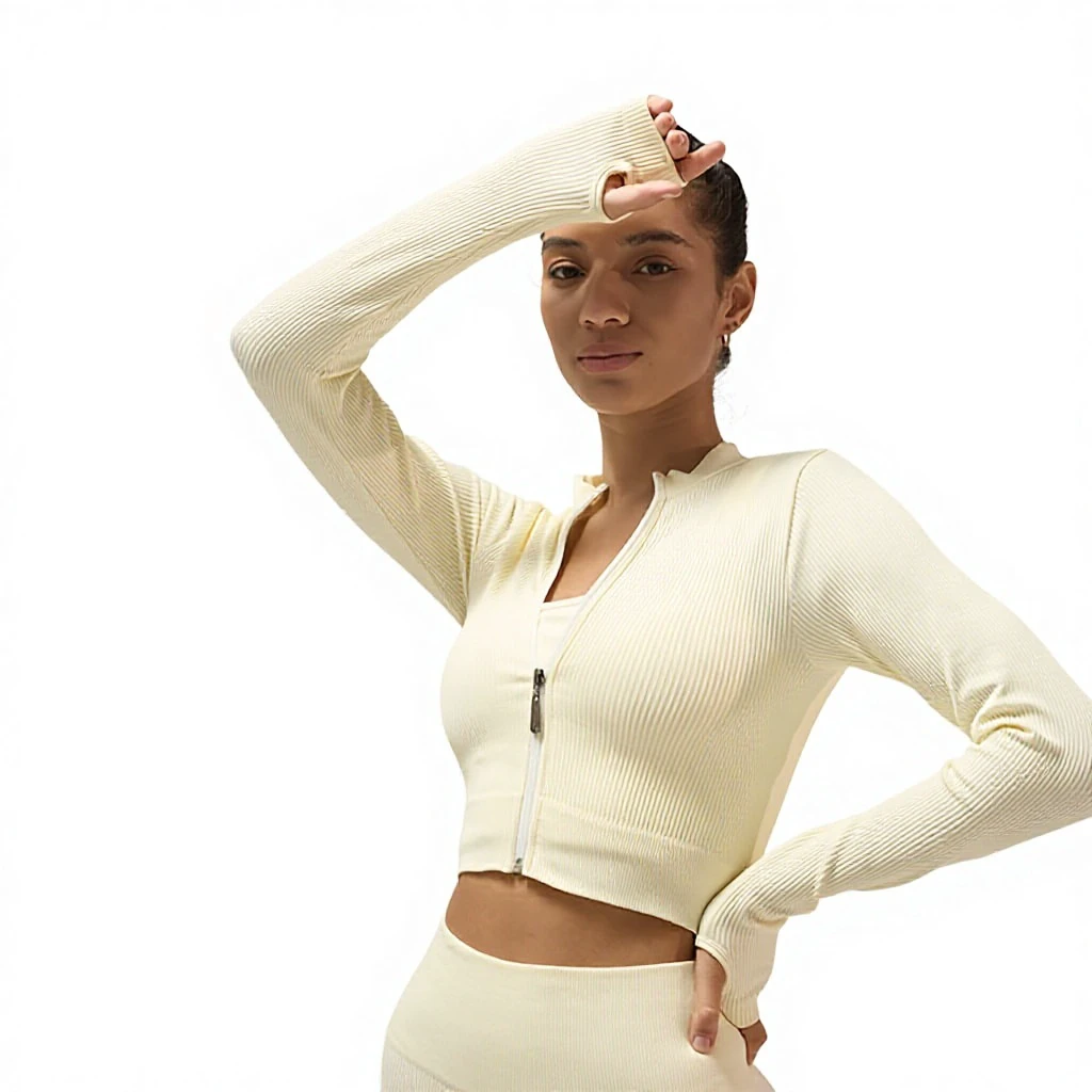 Women's High-End Spandex/Nylon Quick Dry Tight-Fitting Long Sleeve Yoga Top Outerwear