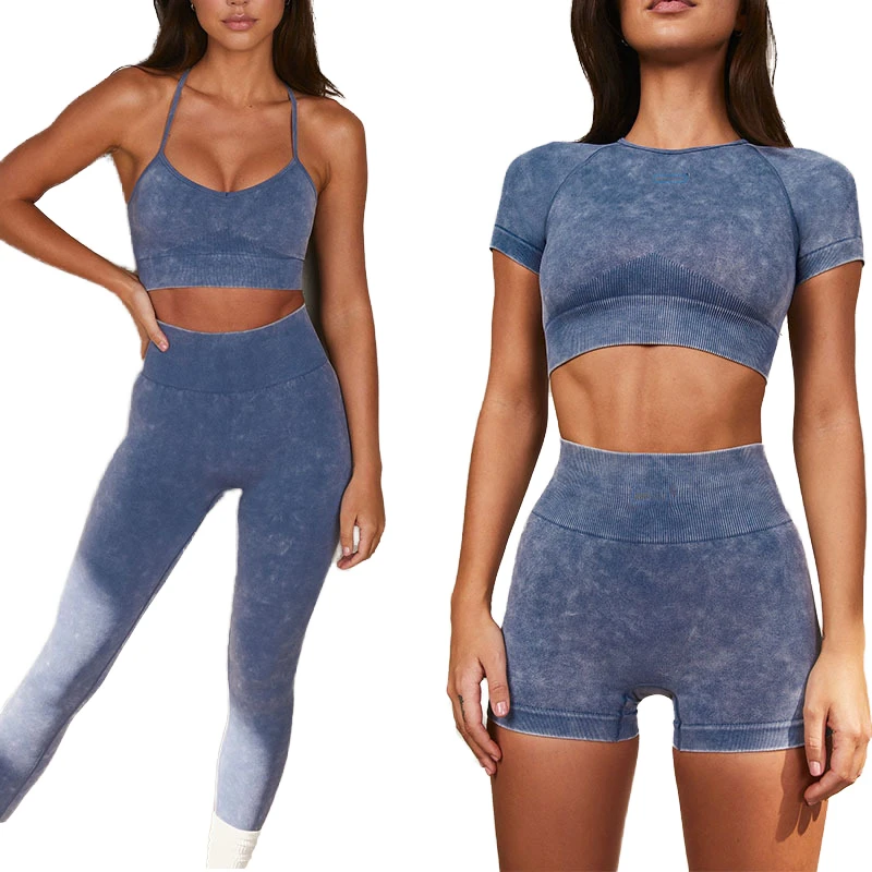 Autumn Winter Women's Sports Suit Elastic Waist Front Breathable Yoga Set 5-Piece High-Waist Solid Spandex/Nylon Leggings Long