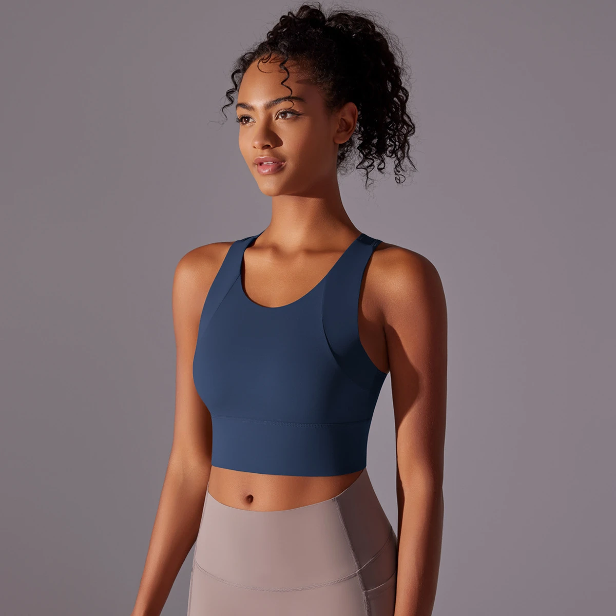 Breathable Stretch Gym Workout Activewear Yoga Pilates Training Push-up Yoga Bra Crop Tank Top