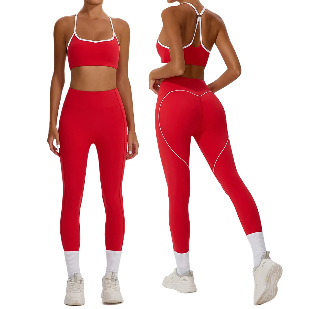 Heavy Fashion Printed Fitness Workout Yoga Set Sports Bra and Legging Set