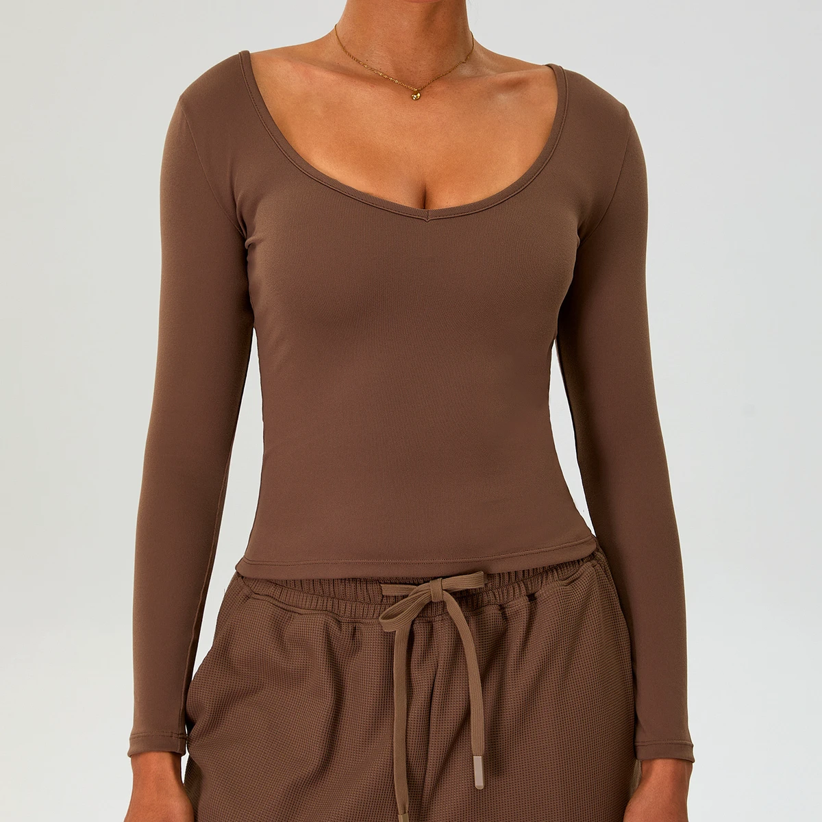 New Lightweight Breathable Plus Size Women's High Quality Sportswear V Neck Slim Fit Casual Long Sleeve Quick Dry Four-Way