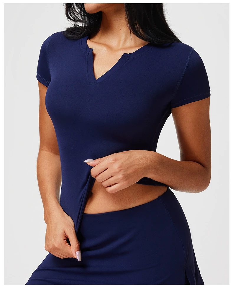 V-Neck Yoga Top for Women - Sexy & Breathable Workout Shirt
