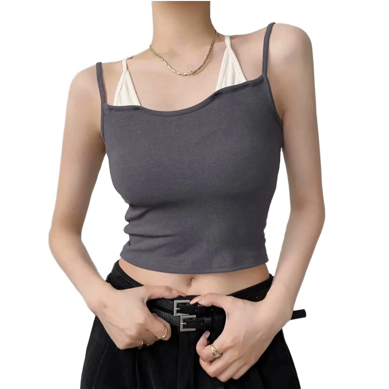 2-in-1 Lightweight Breathable High Support Fitness Crop Top Gym Yoga Wear Seamless Knitted Sports Bra with Needle Detection