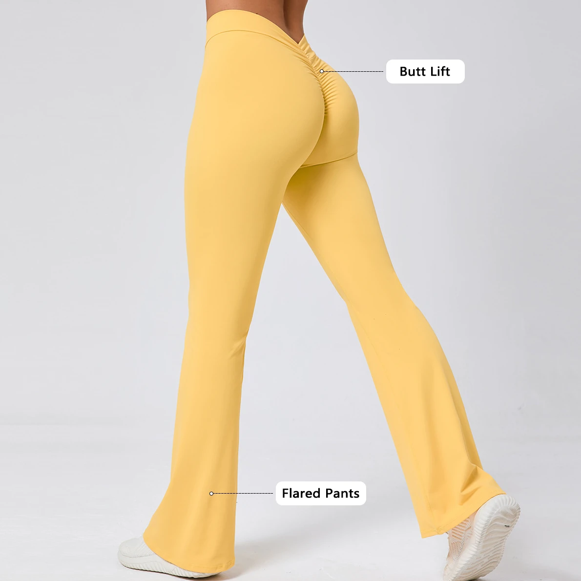 Hip Lifting Yoga V-waist Flared Pants Fitness Exercise Wide Leg Micro Flared Low Waist Quick Drying Yoga Pants for Women