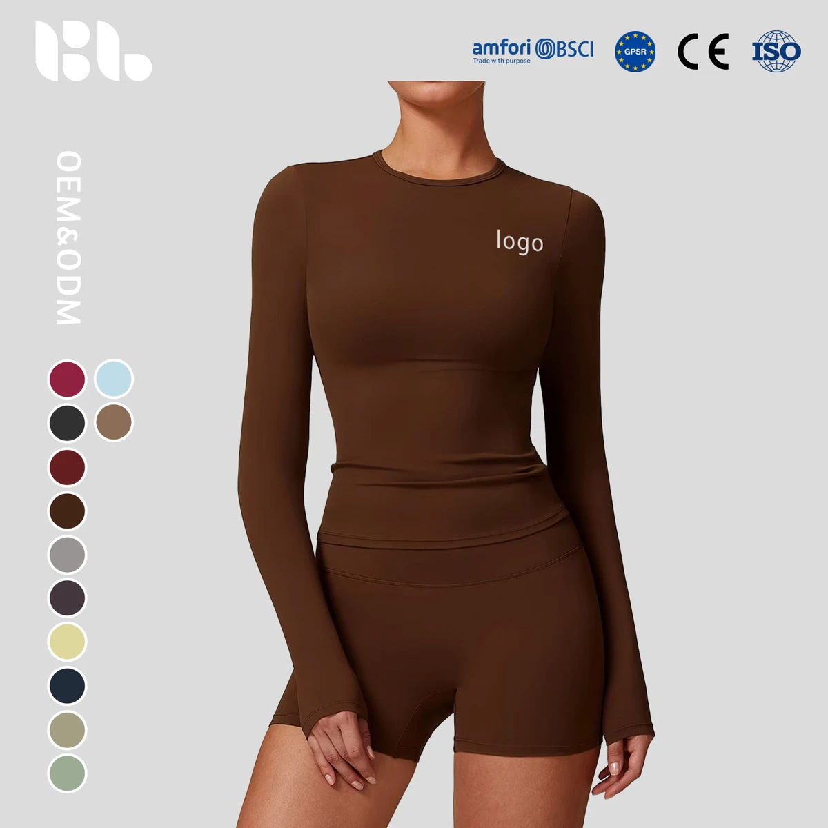 Women's Winter Brushed Spandex/Nylon Sweat-Wicking Tight-fitting Long-sleeved Yoga Fitness Pilates Running Sports Top