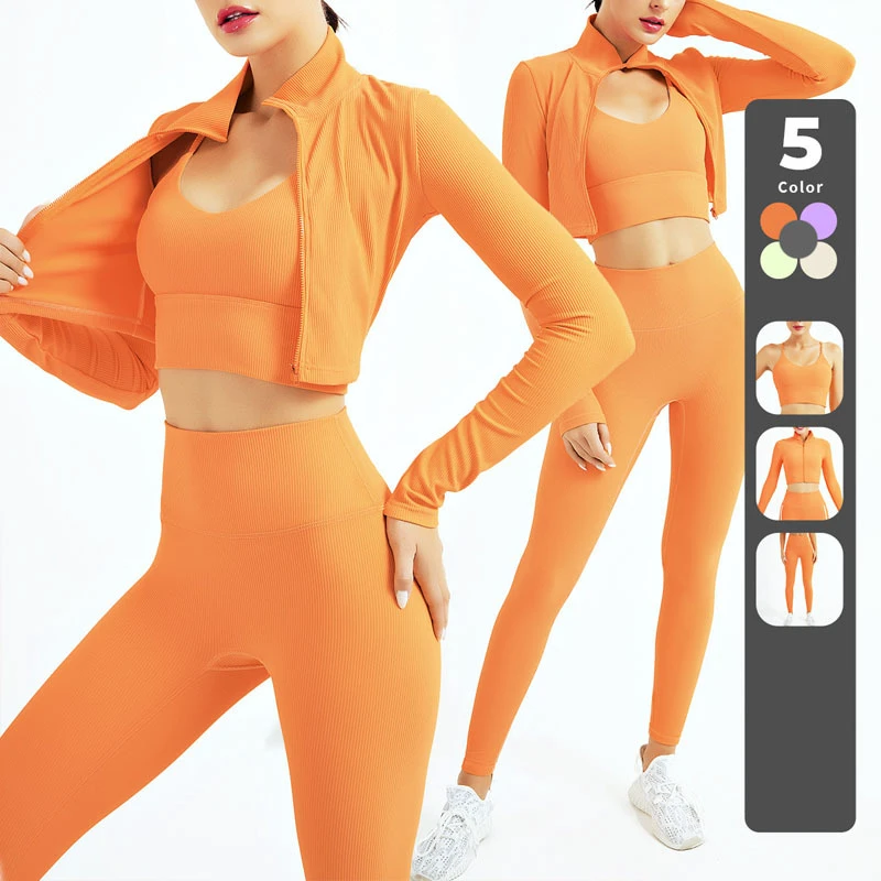 3Pcs Yoga Set Slim Fit Suits for Women Quick Dry Set 2021 Fashion Ladies Tracksuits Yoga Set Suit