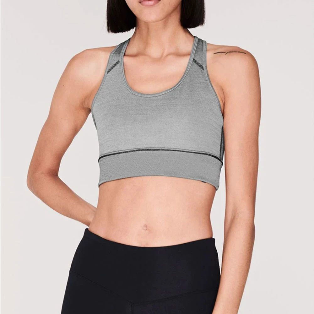 High Quality Eco-Friendly Casual Plus Size Breathable Quick Dry Front Logo Medium Support Yoga Fitness Sports Bra Gym Workout