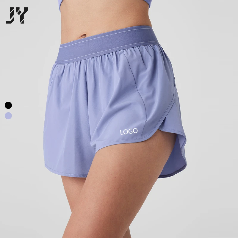 JoyYoung Wholesale Elastic High Waist Solid Girls Running Sports Gym Plus Size Sportswear Yoga Sports Shorts for Women