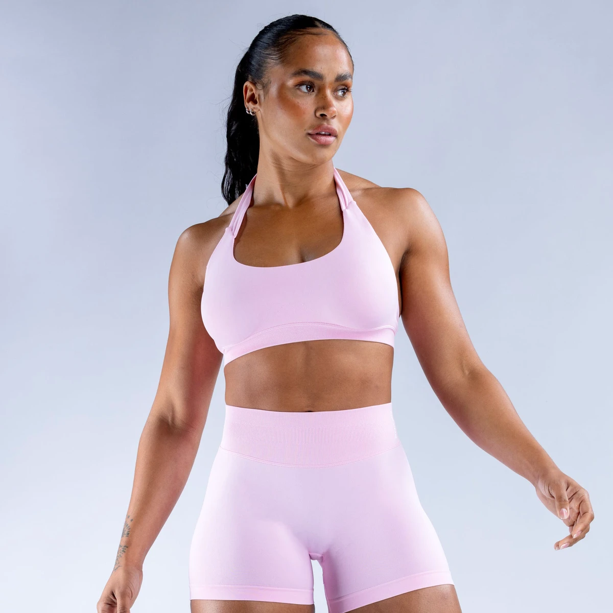 Custom Logo Women Wholesale ActivewearSeamless Halter Neck Sports Bra