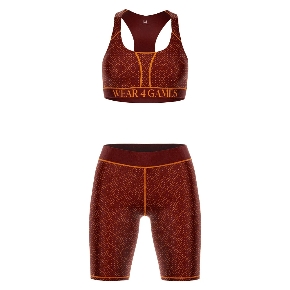 Wholesale Ladies Gym Sports Bodysuit Custom Women's Athletic Workout Suit Fitness Yoga Leggings & Cross Back Bra OEM Yoga Set