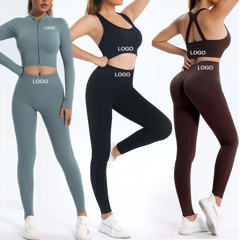 New Product Women's Sports Set Yoga Sets Women Fitness Seamless Sets 6 Piece for Women