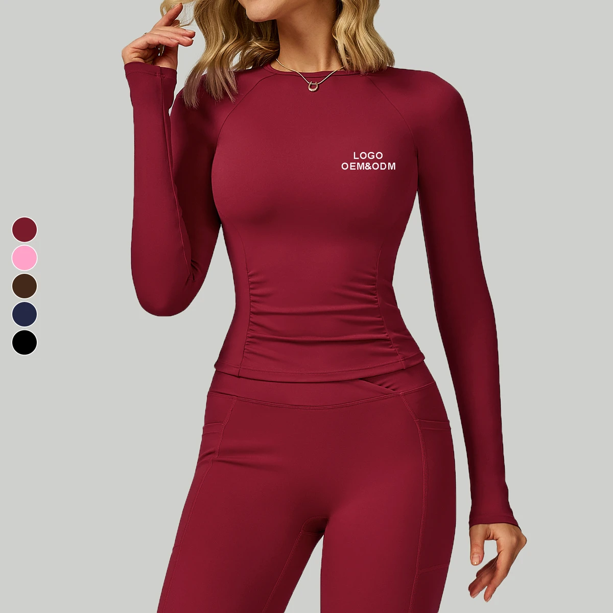 Core-Spun Cotton-Feel Polyester 250 GSM Interlock Knit, face view