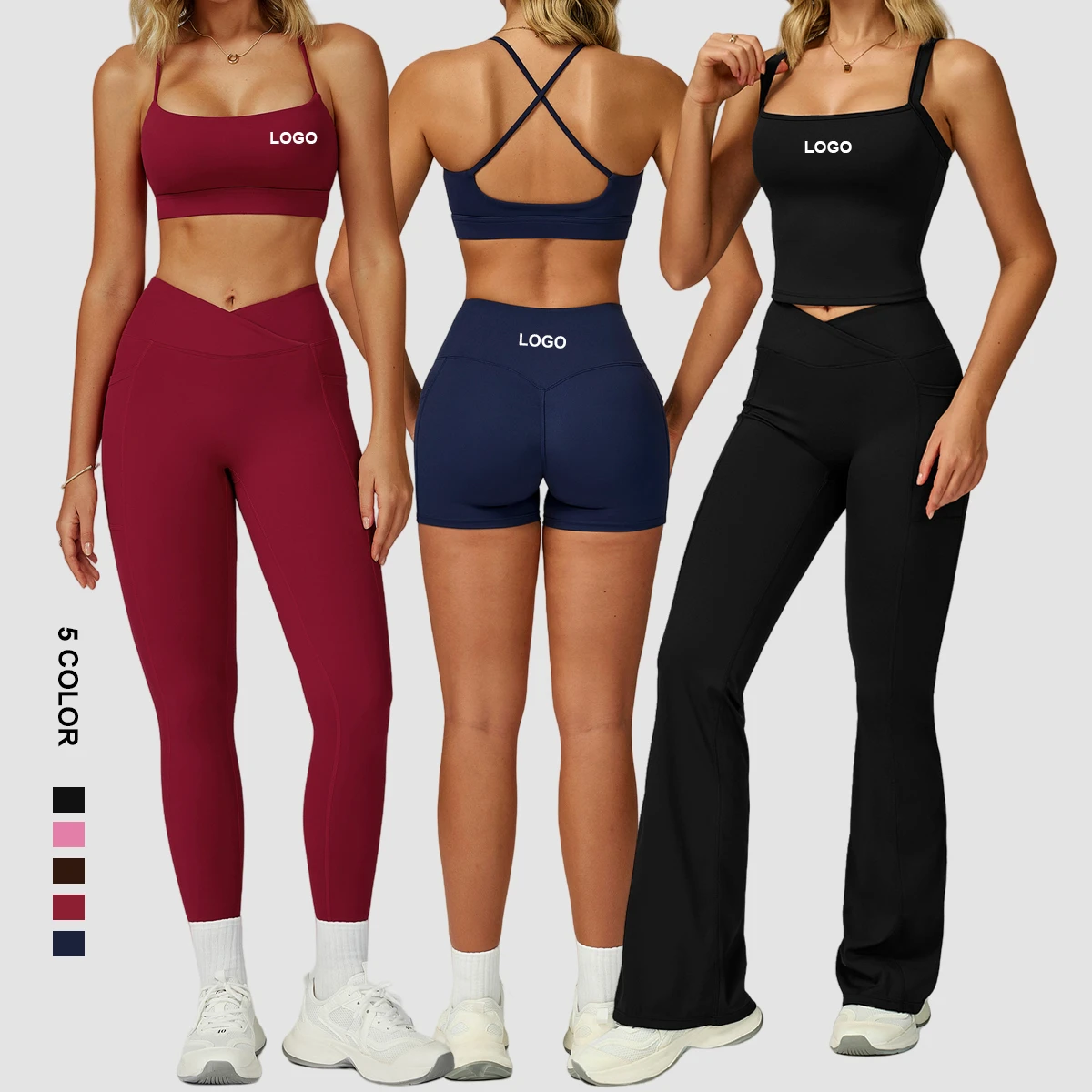 New Style Women Yoga Plus Size Girls Lightweight Elastic Fitness Gym Wear Quick Dry Sexy Yoga Leggings and Bra Set