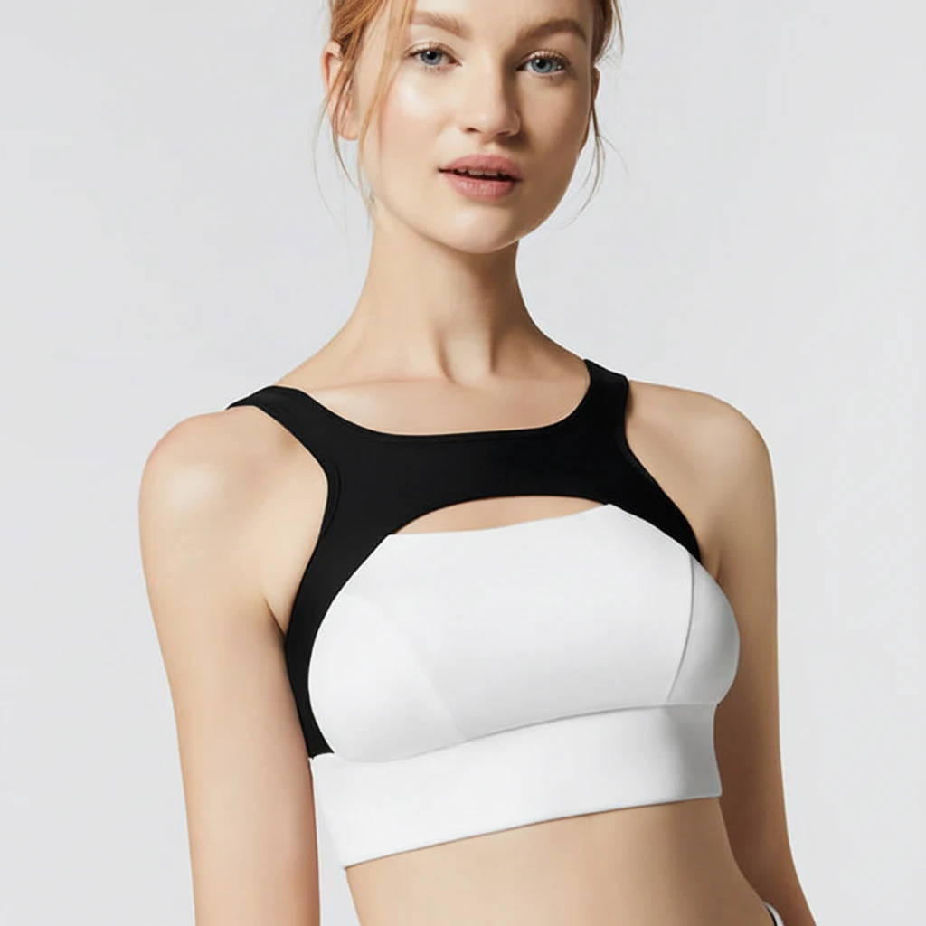 Private Label Medium Support Yoga Bra Crisscross Back Padded Cups Seamless Fitness Sports Bra for Plus Size Breathable