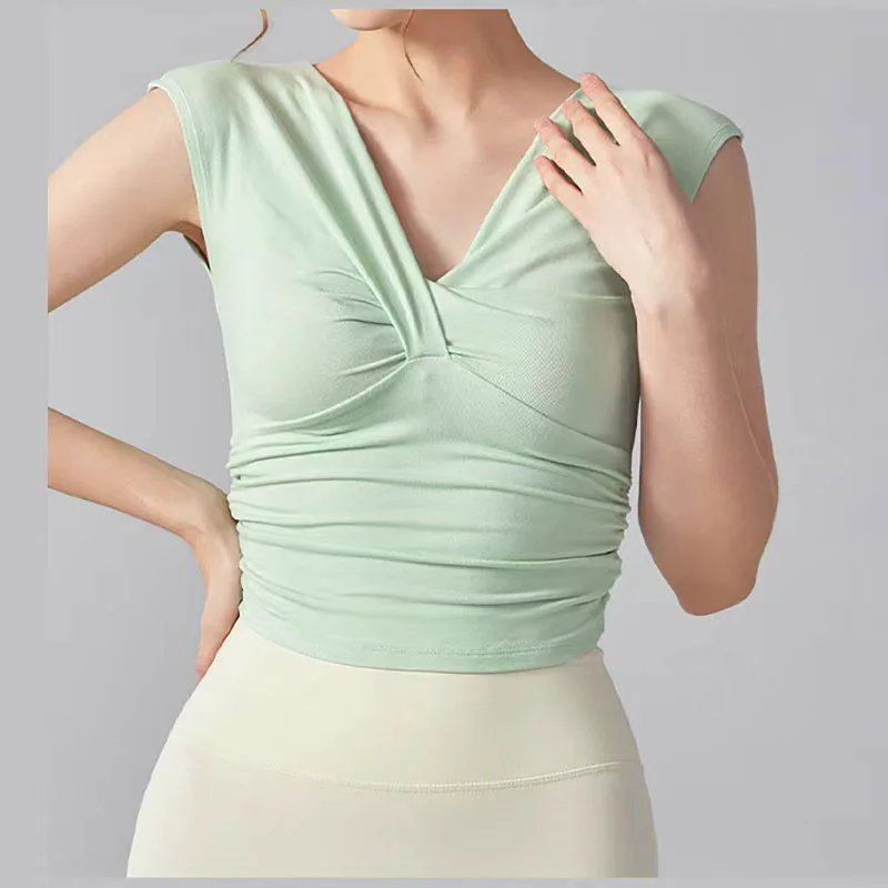 Women's High Quality Yoga Short Sleeve Top Breathable Gym Fitness Sportswear Plus Size Workout Tight T-Shirt