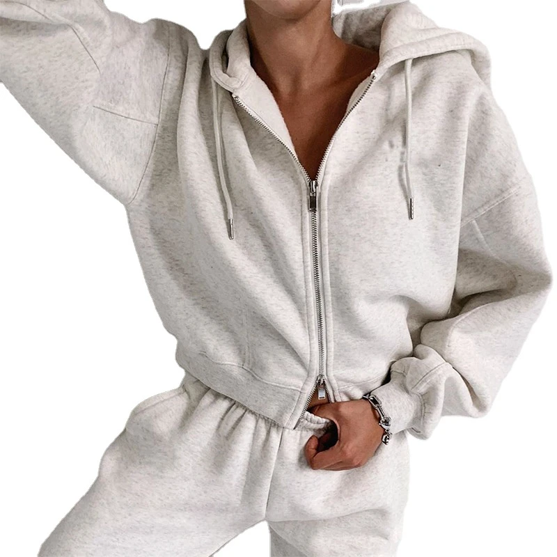 New Fashion Hot Sale Apparel Women White Yoga Jackets Long Sleeve Crop Top Hoodies for Women