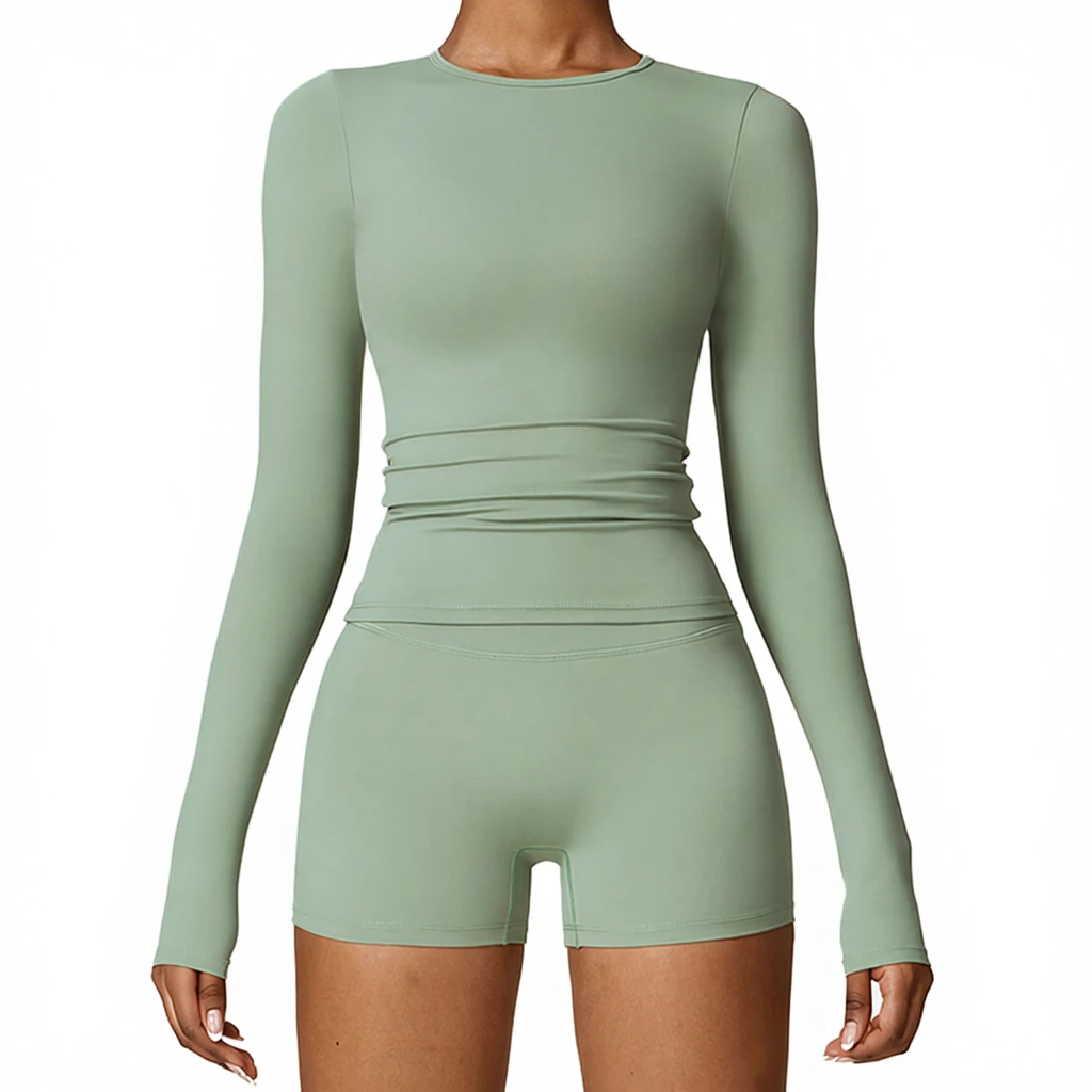 Women's Seamless Winter Brushed Long Sleeve Yoga Top High Intensity Workout Pilates Running Sports Top